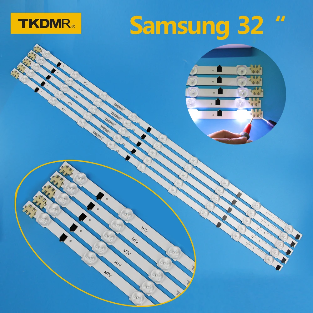 

Светодиодная лента для подсветки Samsung UE32F4000AW, UE32F5000AK, UE32F5030AW, UE32F5300AW, UE32F5300AK, набор светодиодных панелей для ТВ, 9 линз, 5 полос