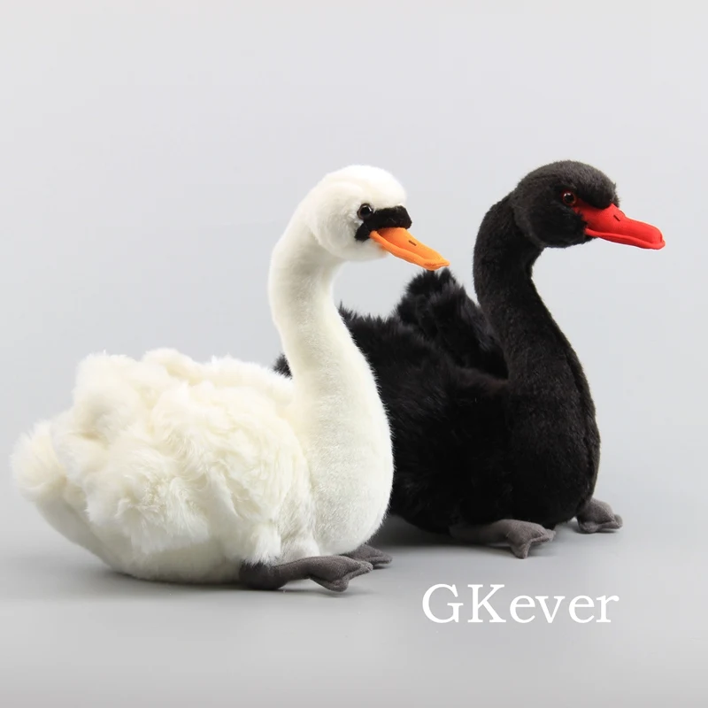 Черно-белый лебедь плюшевые игрушки кукла реалистичный мягкие подушка мягкая