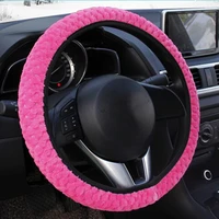 diy winter car steering wheel cover anti slip plush sport type car steering wheel covers auto interior accessories