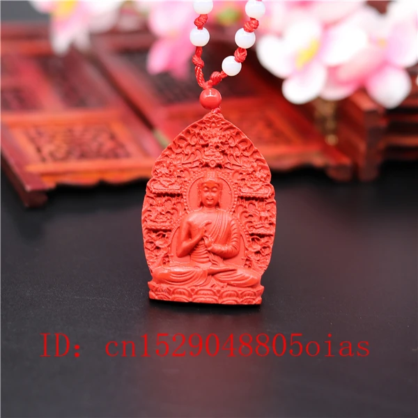 Натуральный Красный органический китайский кулон Будды Cinnabar ожерелье модные