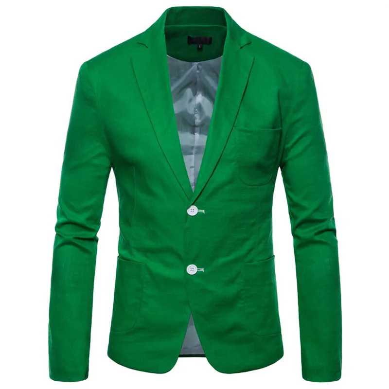 Новая мода Для мужчин пиджаки корейский Slim Fit осенняя одежда верхняя плюс Размеры