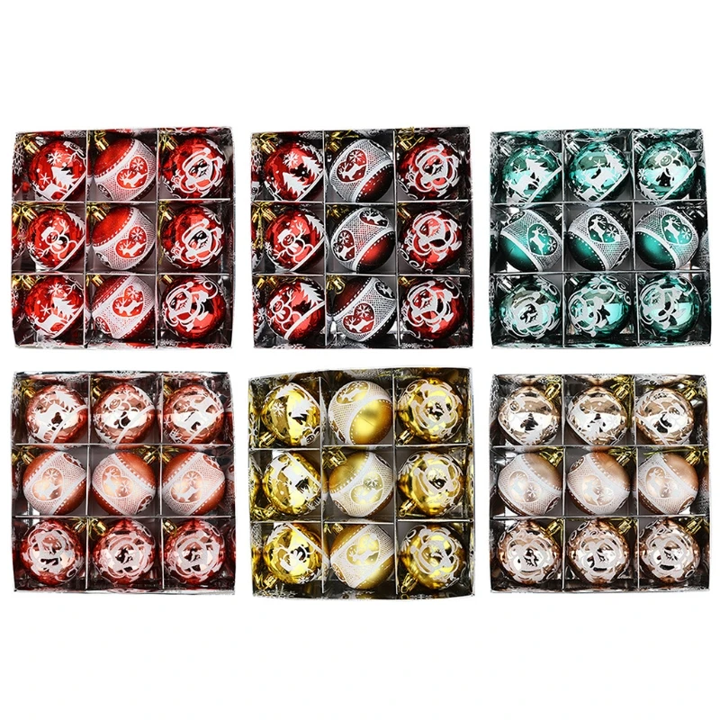 

Christmas Hanging Balls 9 Pcs for Xmas Tree Home Party Decoration Ornaments 87HA