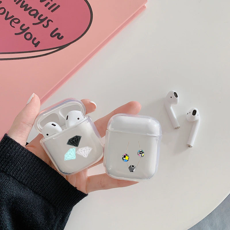 Кристальный чехол AirPods для влюбленных пар милый наушников Apple iPhone жесткий