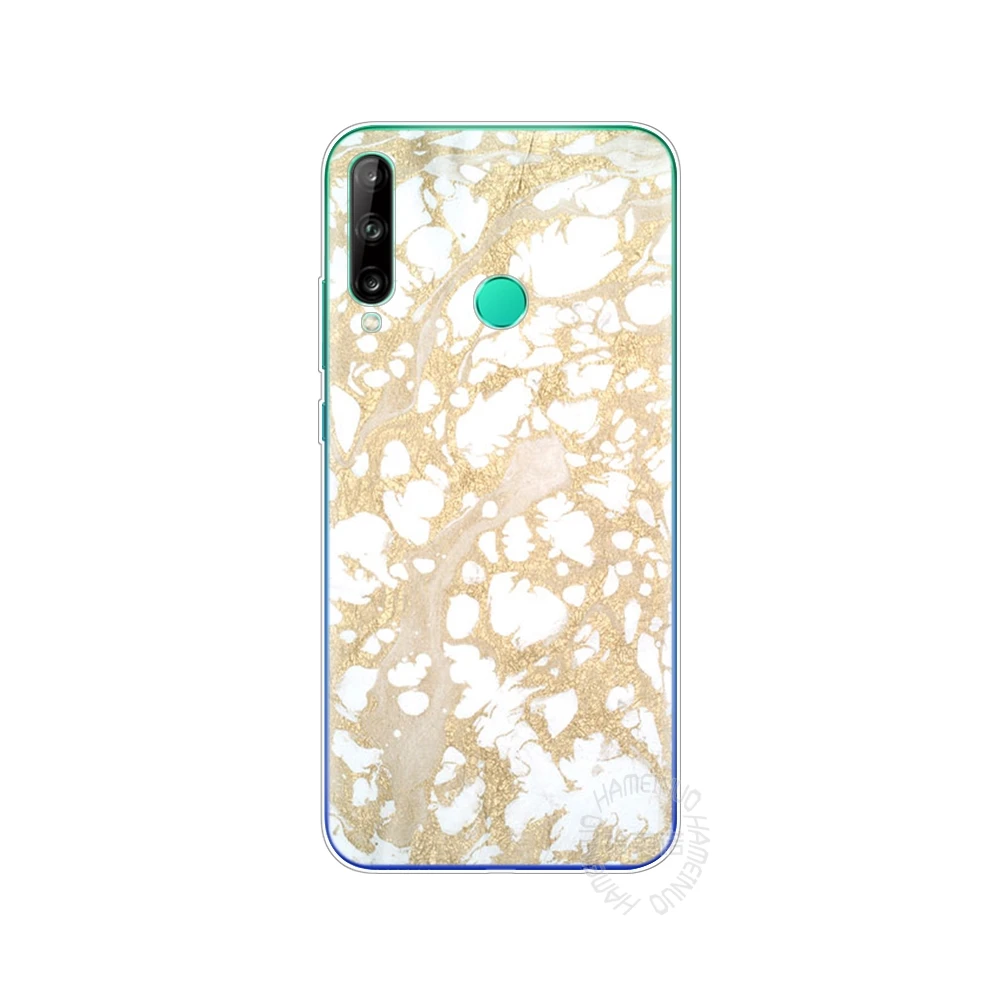 Силиконовый чехол для телефона huawei p40 lite E pro Y7P Y6S Y9S NOVA 5T с золотым мраморным