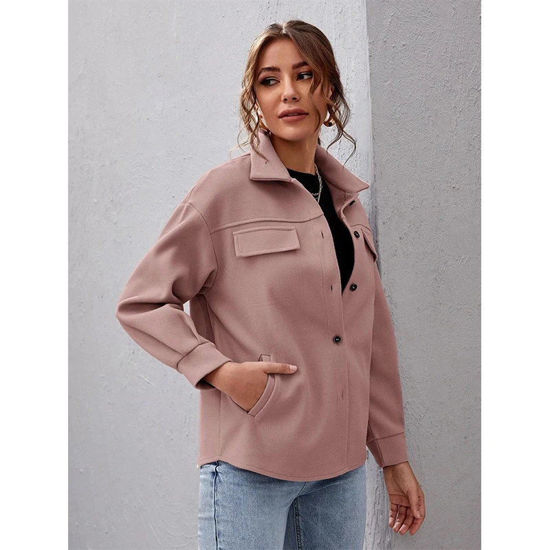 

Shin Winter Fashion Casual Coat Women Turn-Down Collar Single Breasted Coats And jackets Women's Loose Abrigo 2021 Streetwear