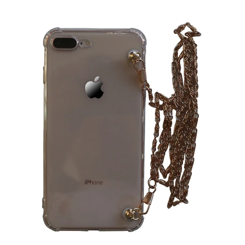 

2021 new simple and applicable 11 mobile phone shell transparent xs11maxpro crossbody 8plus chain lanyard 7 strap xr