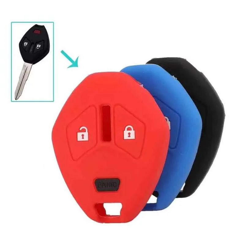 

Bilchave 3BT Silicone Car Key Case Cover Fob for MITSUBISHI Endeavor Outlander Sport RVR Galant Lancer Endeavor Outlander