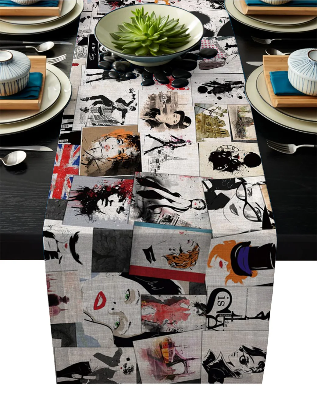 Женская шапка в форме сердца красный черный флаг красная настольная дорожка