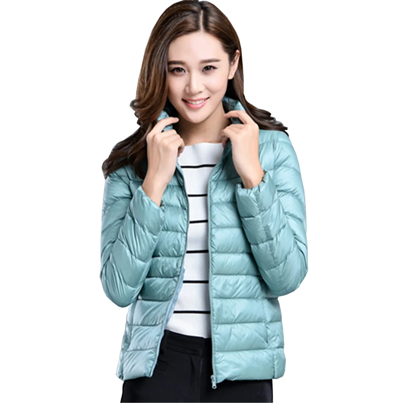 Женское зимнее пальто новинка 2021 пуховик на утином пуху Сверхлегкий портативный