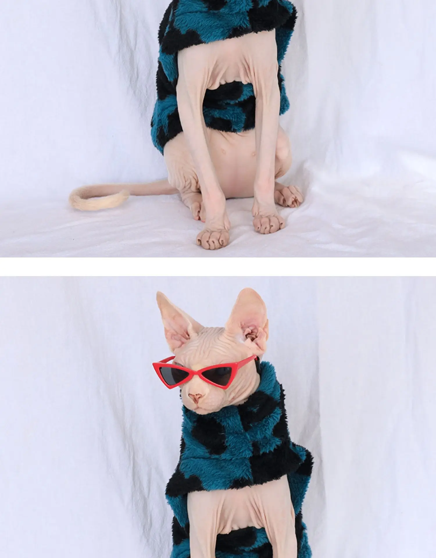 Hairless заказной свитер для кошки утолщенная сила осень и зима ins плюшевая утолщенная Коралловая плюшевая одежда для кошки Сфинкс