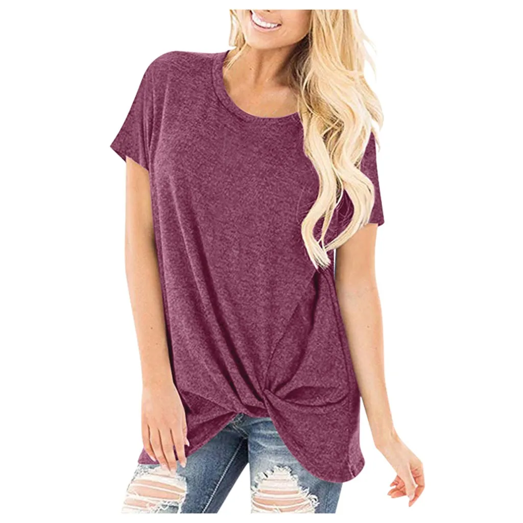 Женская Повседневная Туника с V-образным вырезом и коротким рукавом | одежда