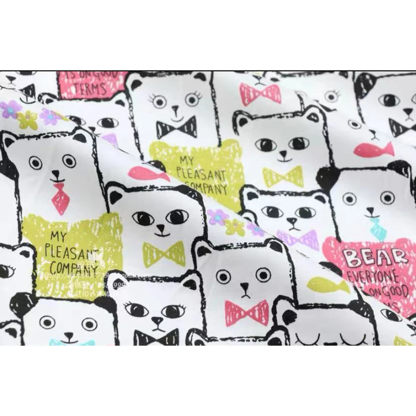 Саржевая хлопчатобумажная ткань с принтом для шитья квилтинга кавайная детское