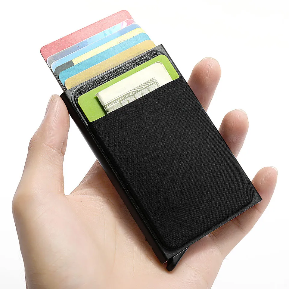 Rfid смарт-кошелек кредитный держатель для карт металлические тонкие мужские