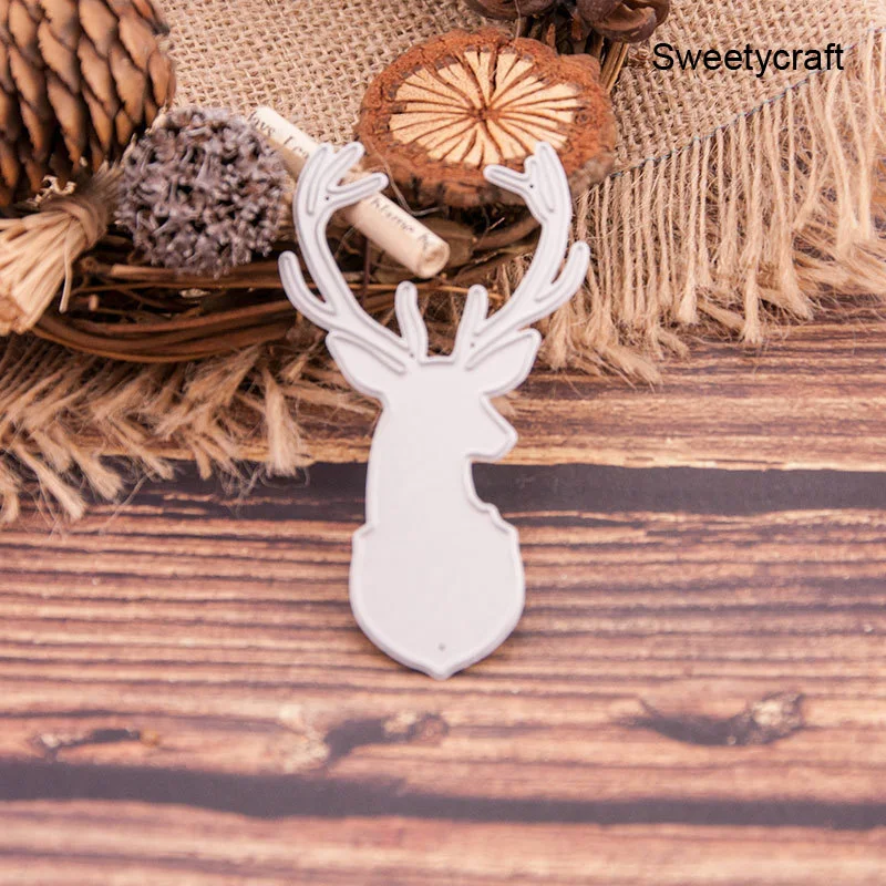 Штампы для скрапбукинга Рождественский олень металлическая вырубка трафарет 2020