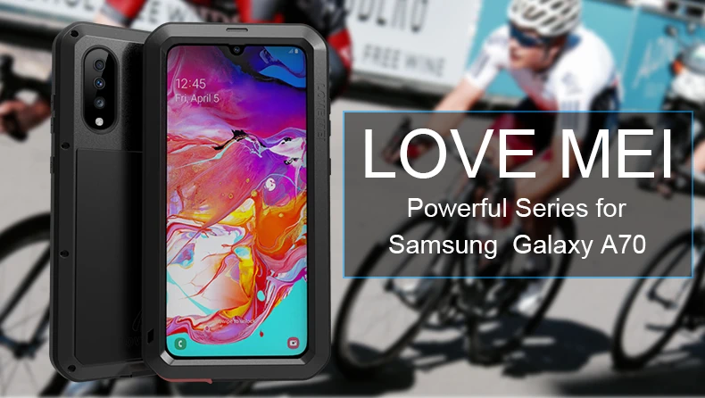 Для samsung Galaxy A70 чехол LOVE MEI ударопрочный грязезащитный водостойкий металлический защитный чехол для телефона для samsung Galaxy A70