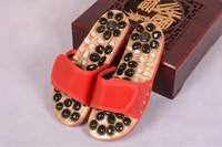 whoholl acupoint massage slippers sandal for men feet chinese acupressure therapy medical rotating foot massager shoes unisex 44