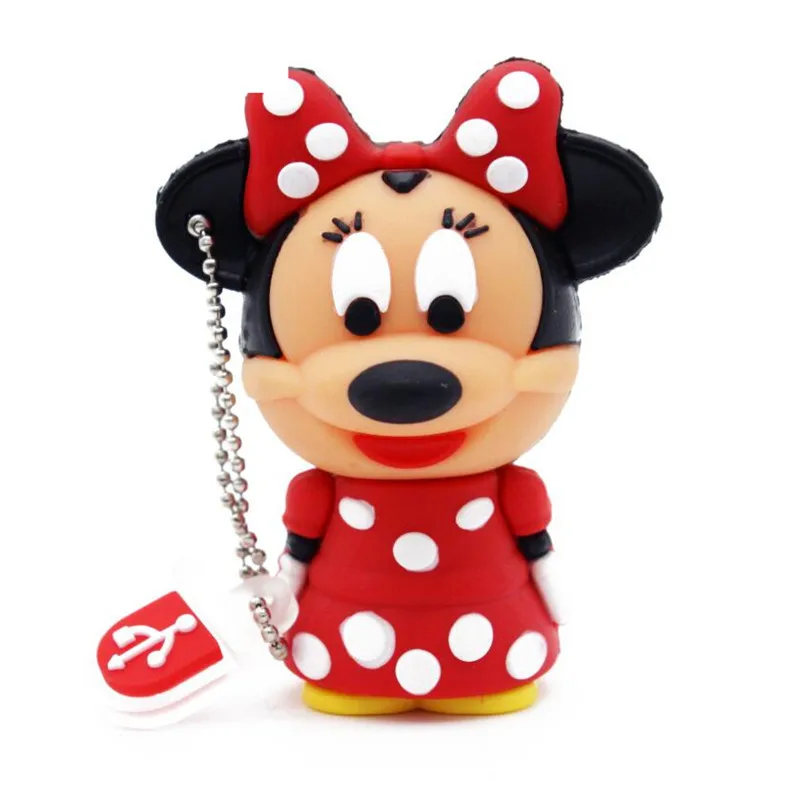JASTER милый Микки Минни Маус USB флеш-накопитель Флешка 4 ГБ 8 ГБ 16 ГБ USB флешка Внешняя память накопитель 6 цветов - Цвет: Red
