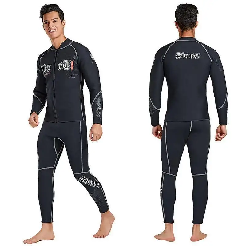 

Sbart Men's 3mm Neoprene Wetsuit Separated Jacket Pants Toweling Lining Coldproof Thermal Diving Suit for Deep Diving Snorkeling