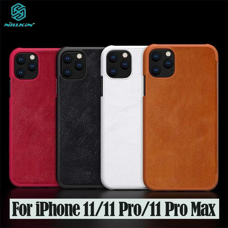 Для iPhone 11 Pro Max Флип-кейс чехол на айфон Nillkin Qin винтажный кожаный флип-чехол с
