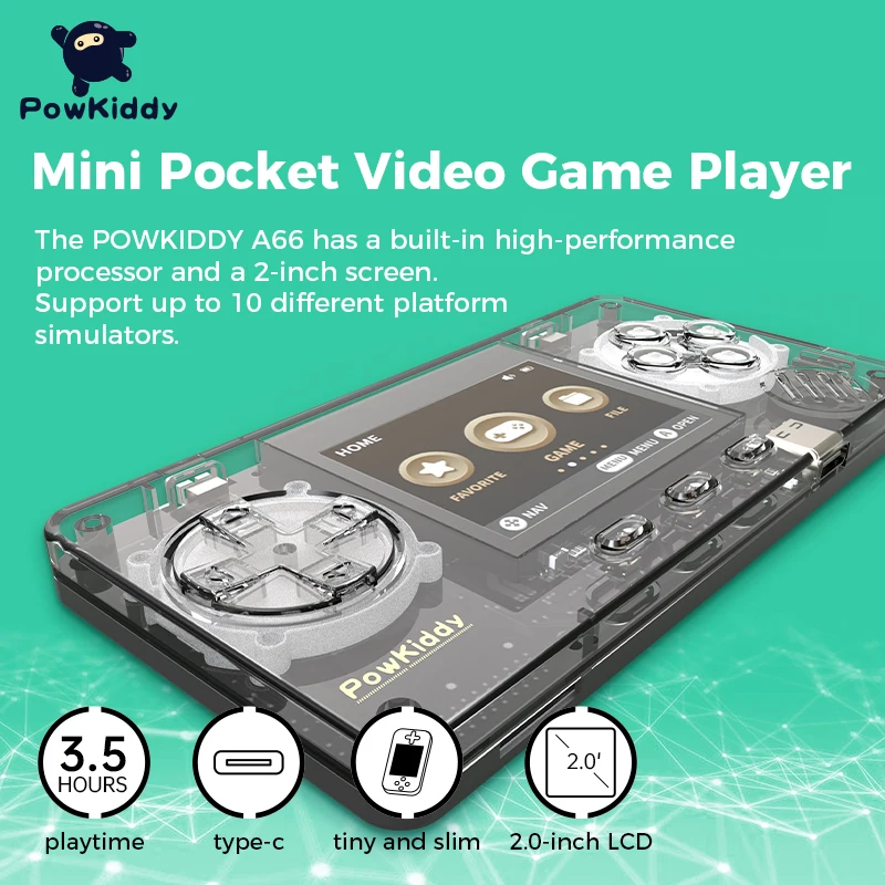 Ультрамаленькая прозрачная игровая мини консоль POWKIDDY TRIMUI с металлическим