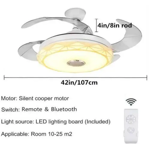 42 &quotСовременный Невидимый потолочный вентилятор с дистанционным управлением
