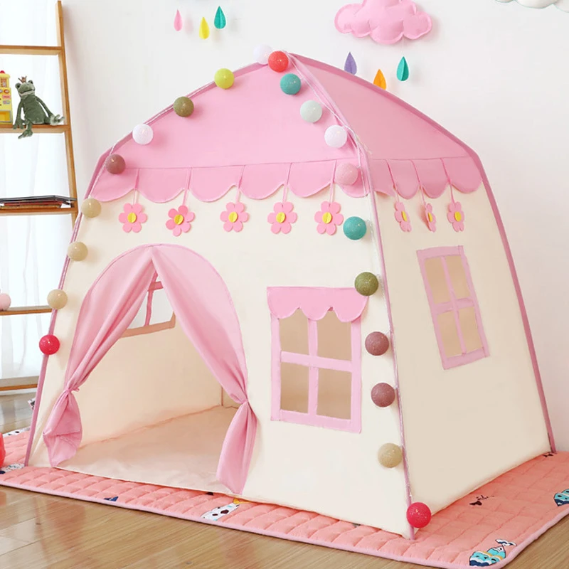Фото Складная детская палатка детский игровой домик большая комнатная с цветущими