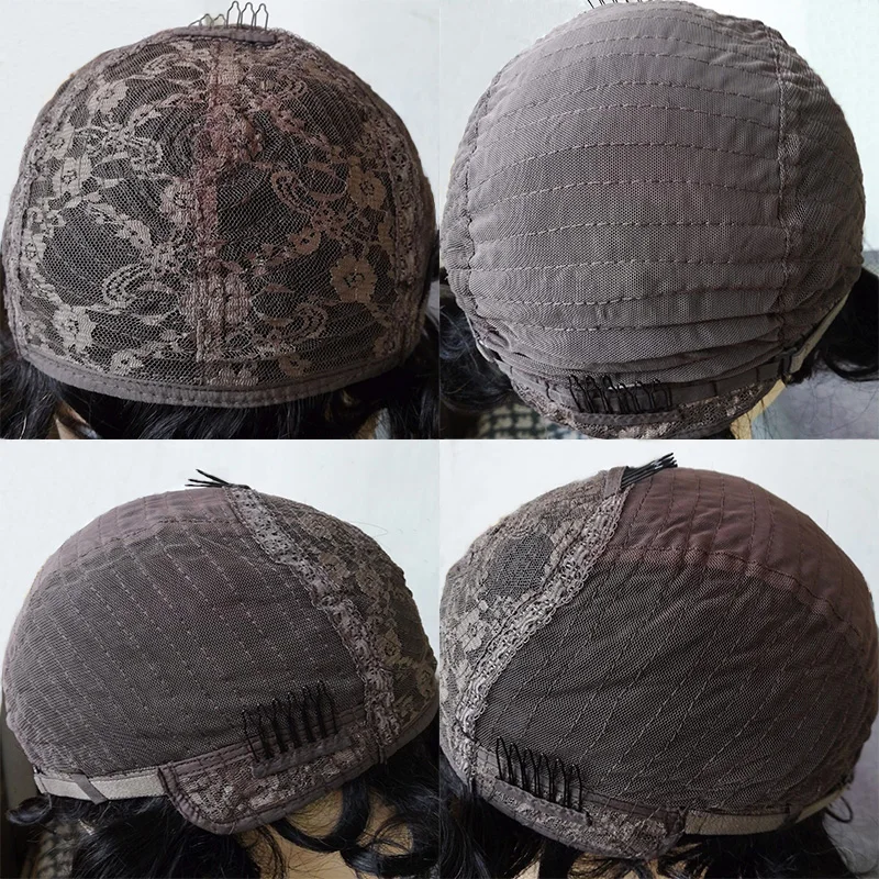 Волнистые Короткие парики из человеческих волос для женщин предварительно