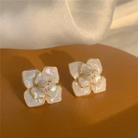 luxury camellia enamel earrings unusual fashion jewelry 2021 accessories for women