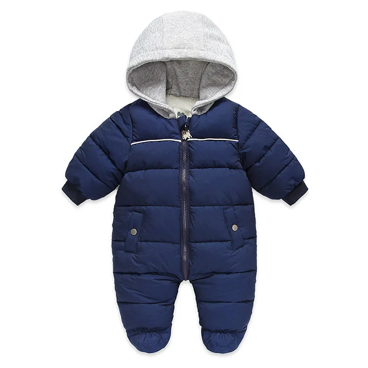 

newborn baby clothes Knitted hat sports wind plus velvet cotton-padded jumpsuit