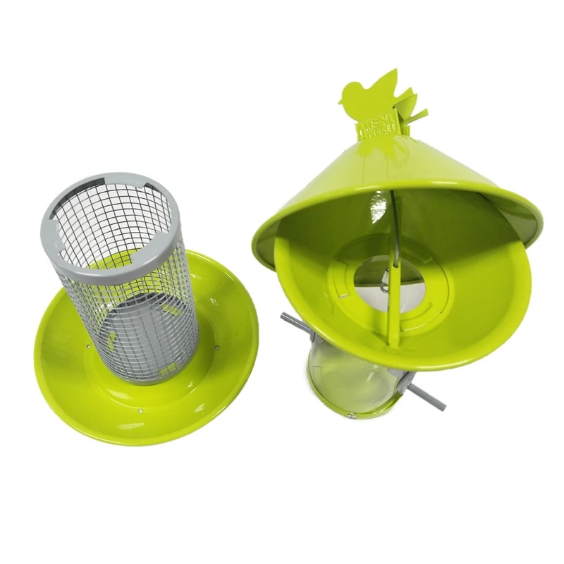 

LXAF Metal Wire Fence Hanging Bird Feeder Drinker Metal Birdfeeder Outside Decoration Seed Water Birds Food Dispenser Outdoor