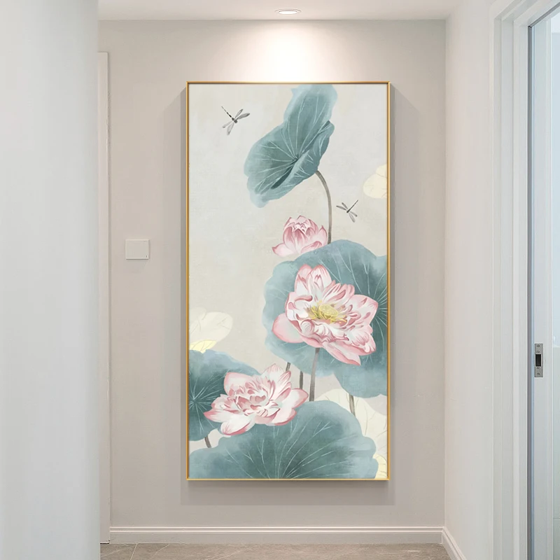 

Classical Flower Paintings Chinese lotus Poster Print on Canvas Wall Art for Living Room Corridor Aisle Home Decoration Cuadros