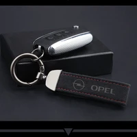 hot fashoinal metal leather car custom keychain suede leather keychain metal engraved logo for opel insignia astra j h corsa car