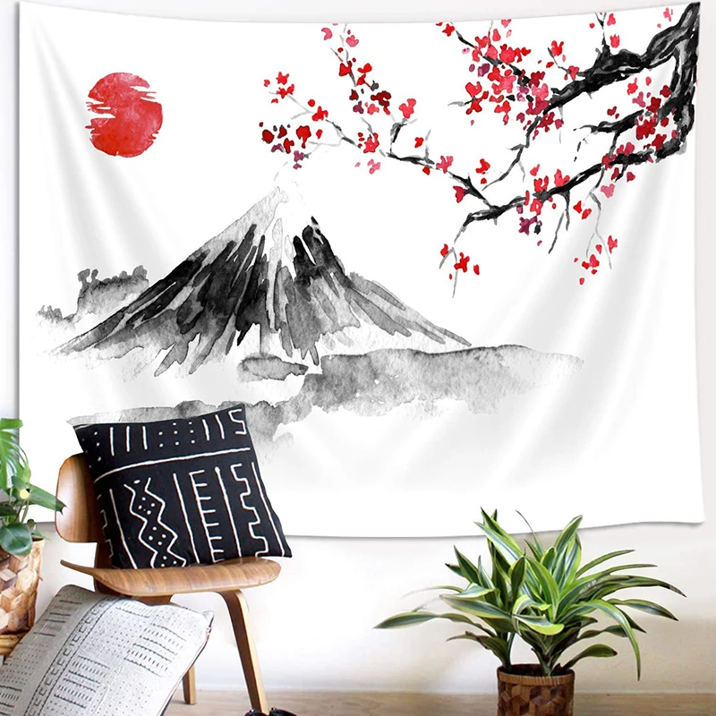 kanagawa tapestry wall hanging japanese mount fuji wall tapestry ocean wave wall carpet home decor wall rug custom large blanket free global shipping