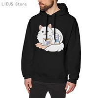 milk tea white cat hoodie sweatshirts harajuku creativity streetwear hoodies