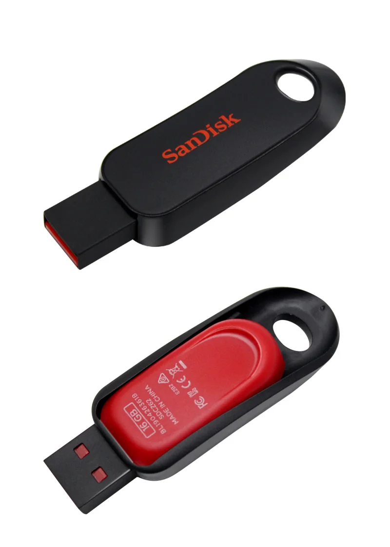SanDisk USB флэш-накопитель 16 ГБ 32 ГБ 64 ГБ флеш-накопитель 16 Гб Флешка флеш-диск USB 2,0 Регулируемая карта памяти черный U диск
