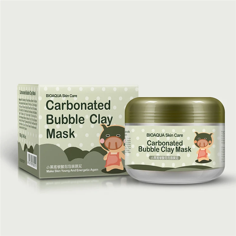 Black Pig Carbonated Bubble Clay Kawaii Face Mask Facial Cleaning Whitening Skin Moisturizing Anti Aging Care |
