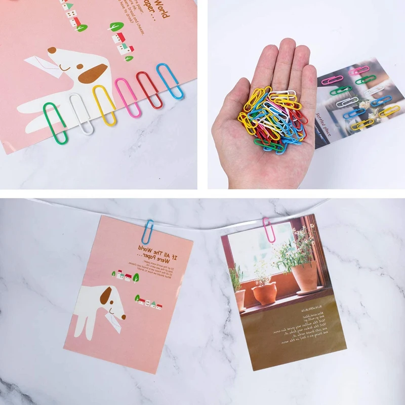 240Pcs Paper Clips Binder Colored Office Set -Assorted Sizes Paperclips Clamps Rubber Bands for |
