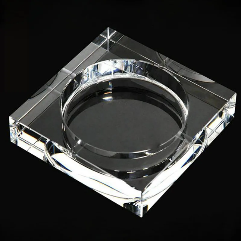 

Crystal Glass Ash Tray Black/ Gold/Tranparent Square Shape Ashtray Cigar Smoking Accessory Household Office KTV Smoking Supply