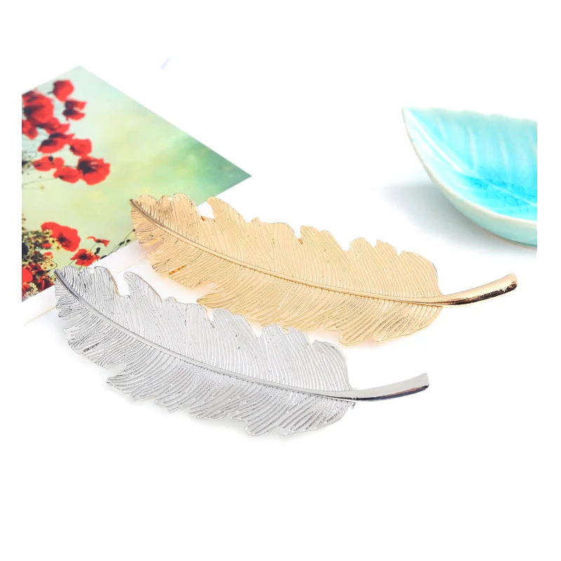 Morkopela 12 см большая металлическая заколка с листиками винтажная шпилька для волос