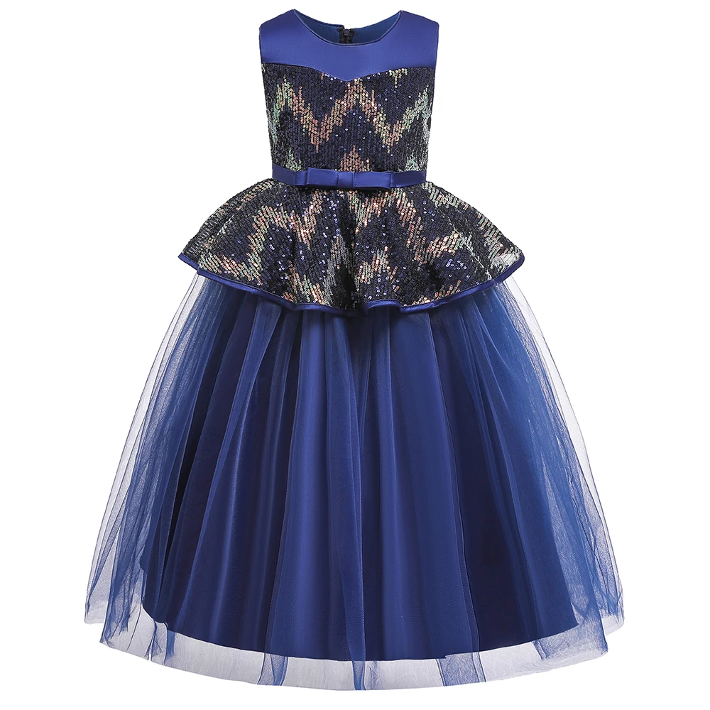 Sequined Lace Tutu Wedding Kids Dress for Girl Costume Elegant Party Birthday Evening Princess 8 12 Year | Детская одежда и обувь