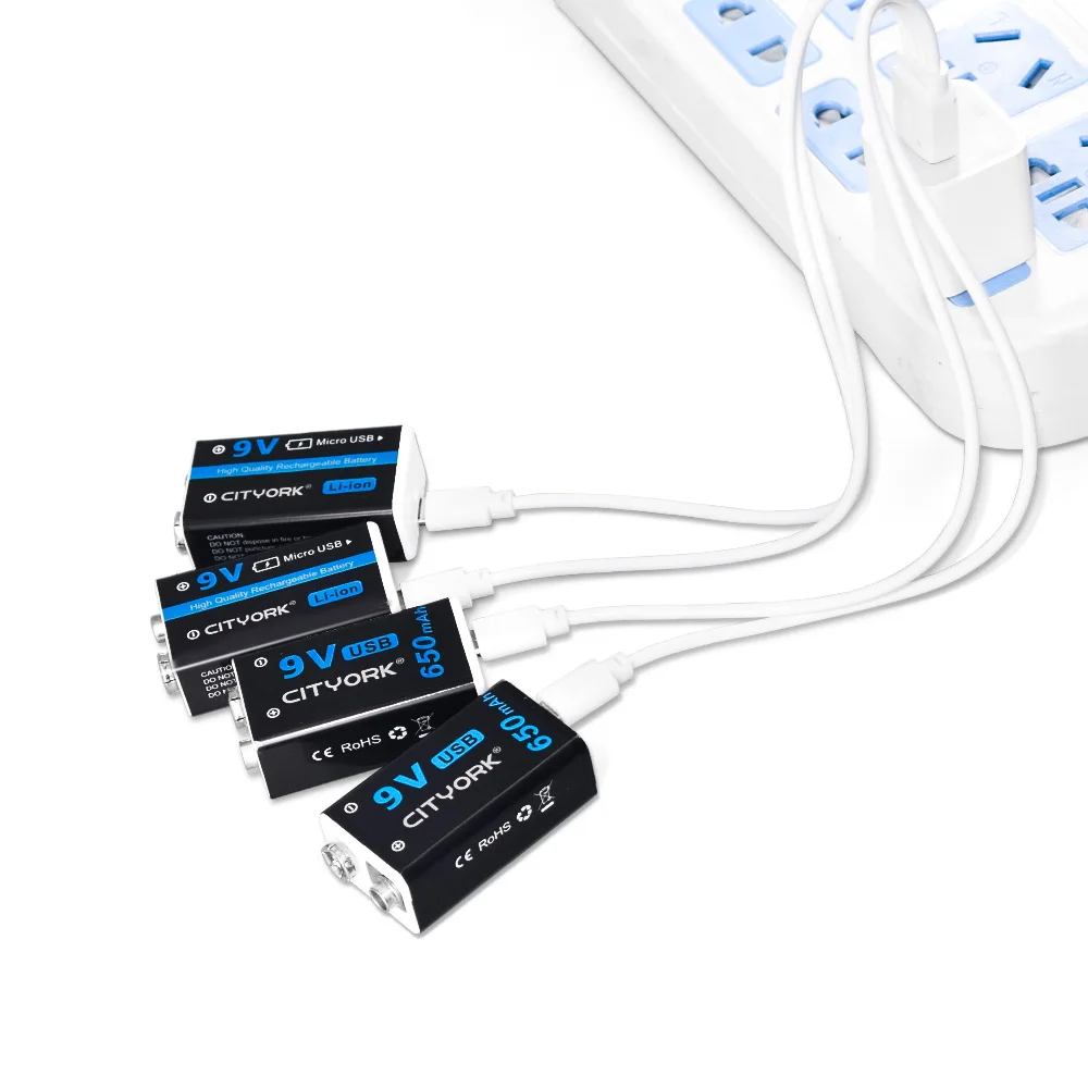 Micro USB 9 В литиевая аккумуляторная батарея 650 мАч литий-ионные батареи 6F22 для