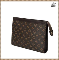 luxury envelope men handbag business leisure large capacity purse leather wallet plaid clutch men wallet checkerboard bag