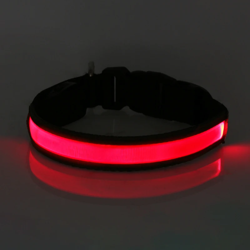 Red Светодиодный ошейник для собак с солнечной зарядкой и USB зарядным поводком для собак - Цвет: Red