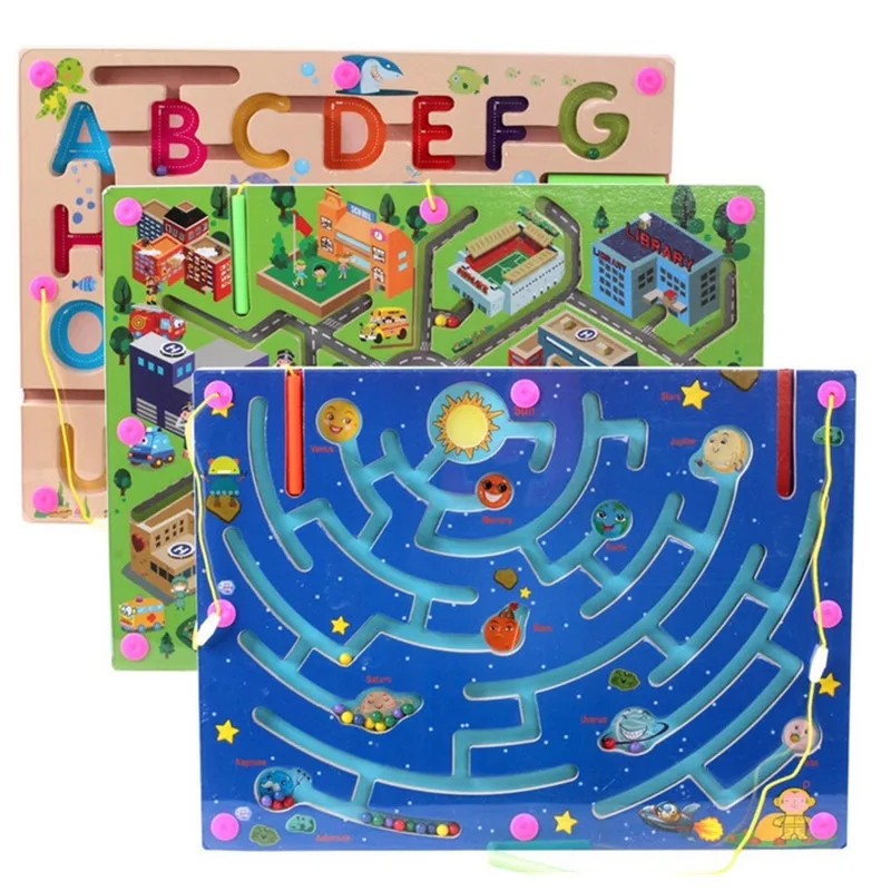 

QZM Large Pen Wielding Maze Early Education and Wisdom Children's Play Set 1-6 Years Old City Traffic Letter Maze