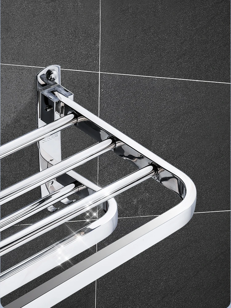 304 stainless steel bathroom hardware set bathroom accessories fold shelf bath towel rail bar rack towel bar shelf towel holder free global shipping
