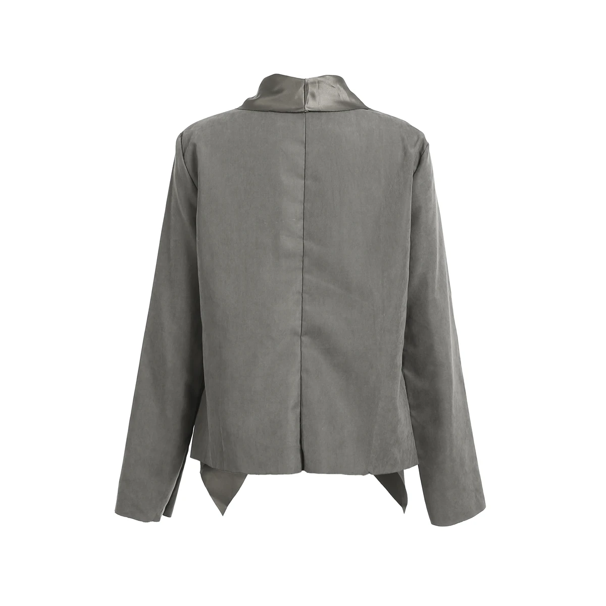 Женский замшевый кардиган с отложным воротником и длинным рукавом | Женская