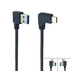 Кабель с USB 3,0 папа на USB 3,1 Type C, адаптер для синхронизации и зарядки под прямым углом, кабель для передачи данных, кабель для ноутбука 90 градусов
