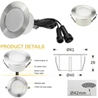 1 шт. 61 мм, 12 В, IP67, для кухни, улицы, сада, двора, террасы, дорожек, лестницы, ступенчатые светодиодные планки для бассейна, встраиваемые светильники