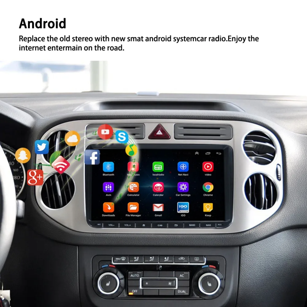 9 дюймов gps автомобильный dvd плеер с навигацией плеер Android 6,0 FM AM MP5 авто радио-зеркальная связь Bluetooth музыкальный плеер Поддержка камеры Canbus