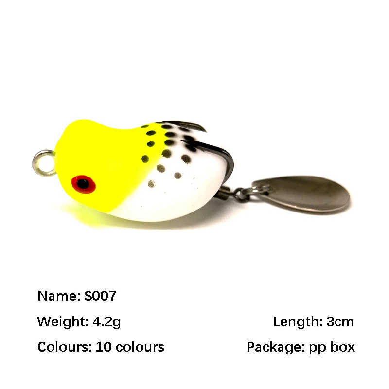 1pc 3cm 4.2g Soft Frog Fishing Lure With Sequins